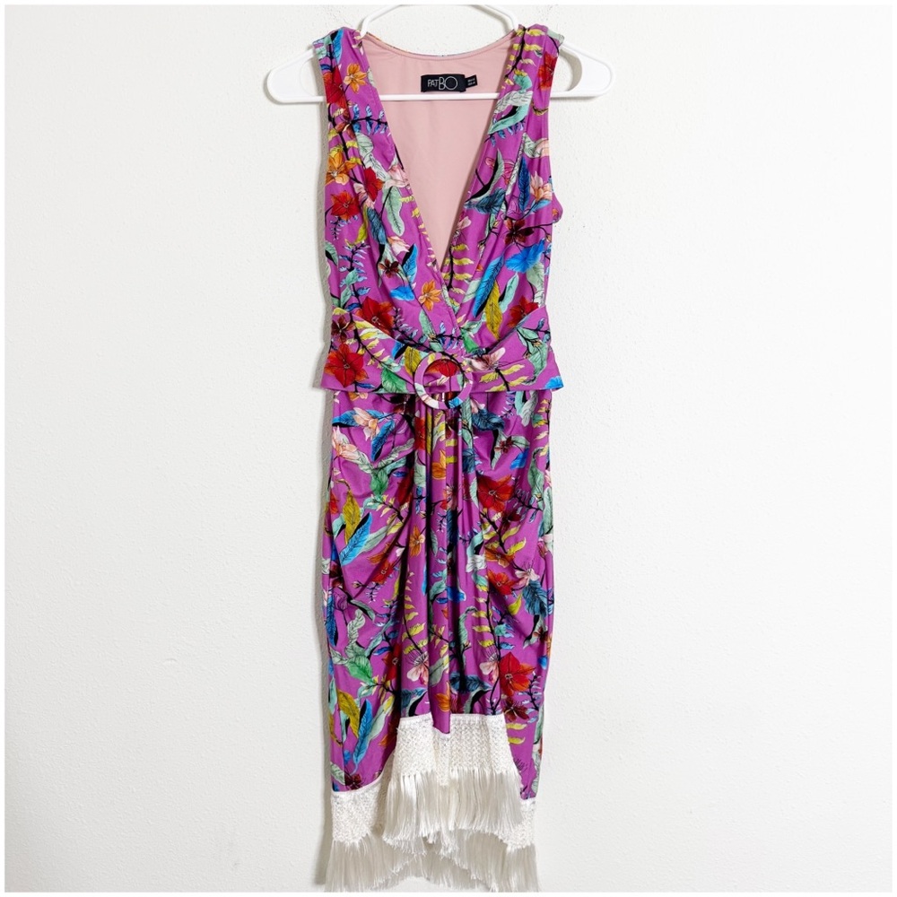 PatBO Multicolor V-Neck Midi Dress - Picture 2 of 7